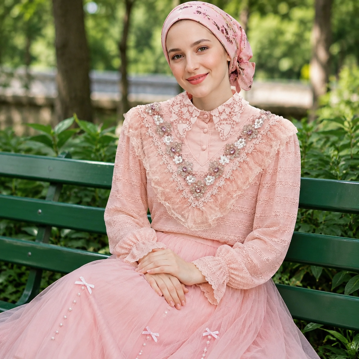 شومیز مجلسی یقه کار شده آستردار رنگ صورتی وارداتی